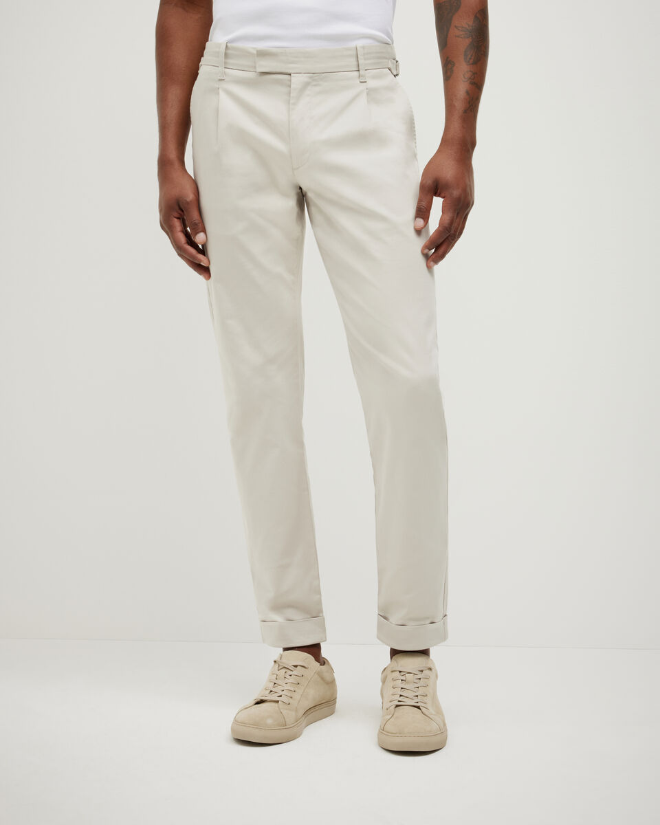 Pleated Chino, Bone, hi-res